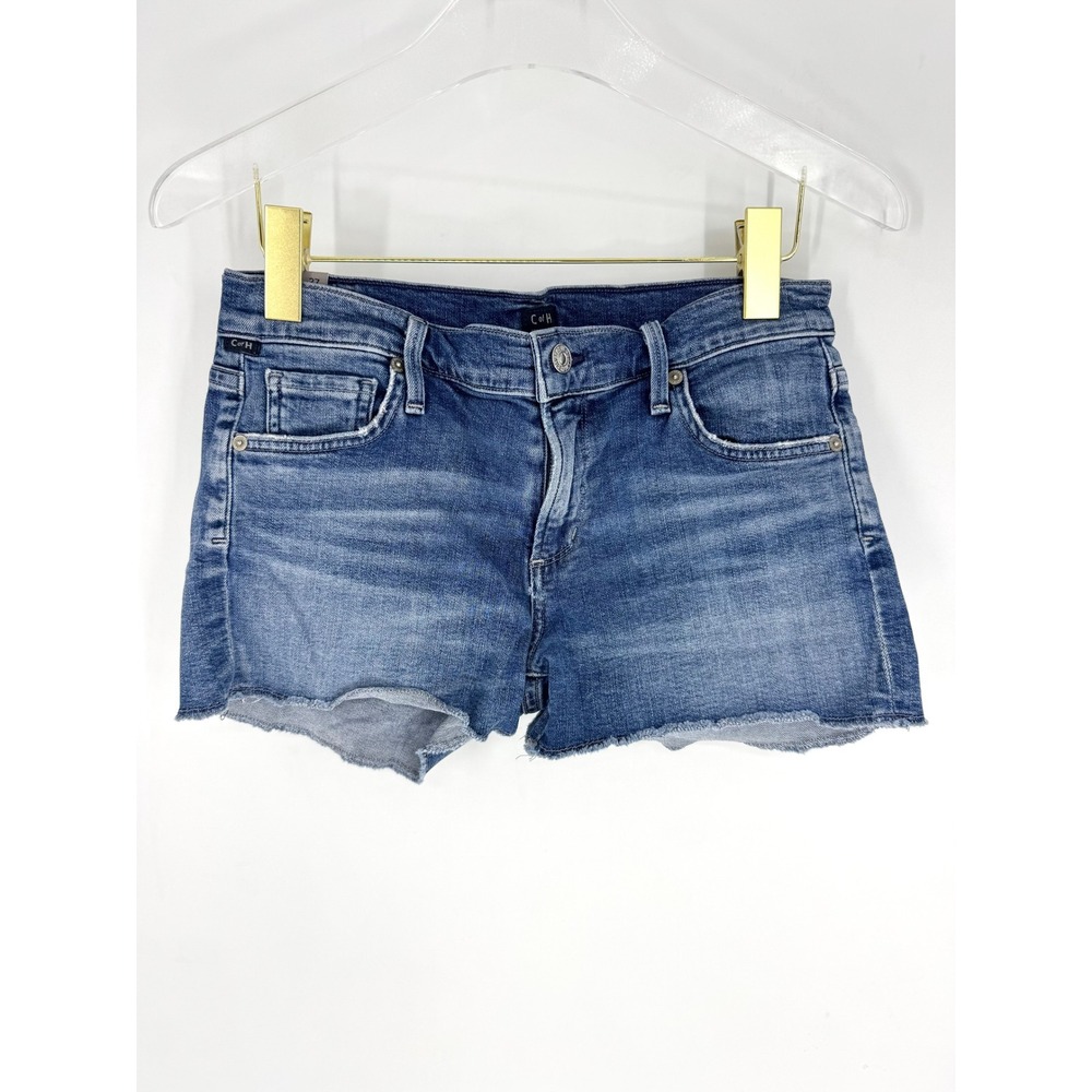 Citizens of Humanity Blue Denim Cut Off Shorts Raw Hem Size 27